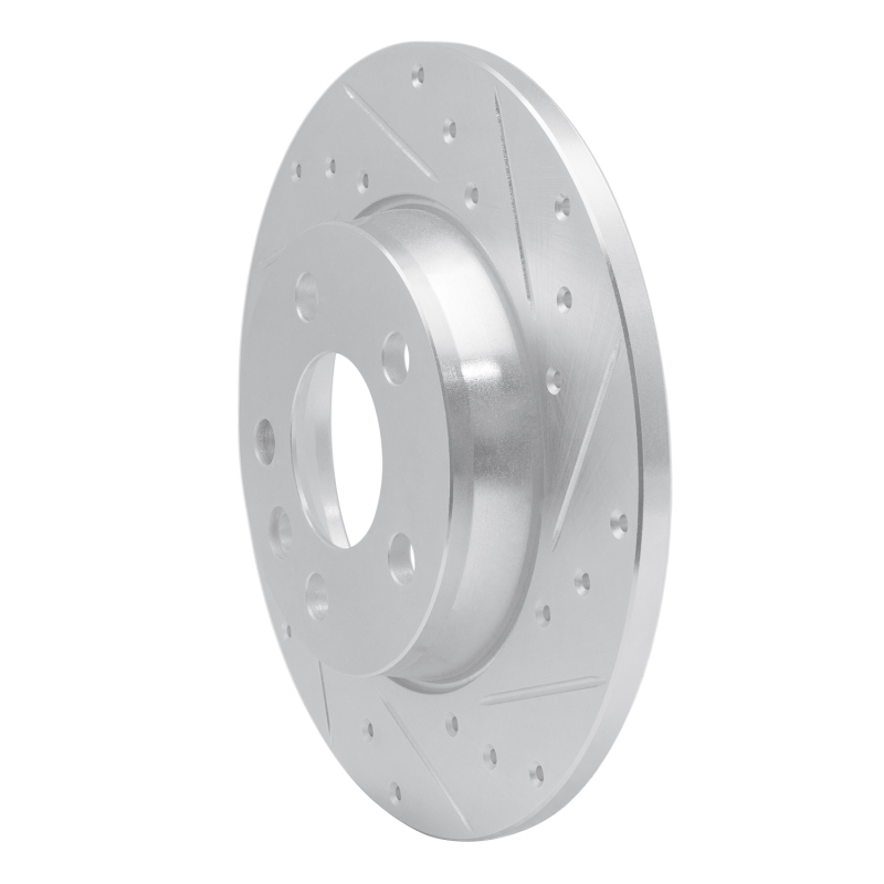 Volkswagen EuroVan Brake Rotor (1) - Rear Right - R1 Concepts - Drilled & Slotted - Silver - `96-`00